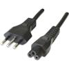 Ewent Cavo Alimentazione per PC, Notebook, Laptop e Monitor, Spina Italiana 10A a Presa Tripolare Topolino, Trifoglio, Lunghezza: 1,80 Metri EW-190104-020-N-P
