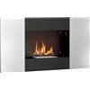HOMCOM Camino a Bioetanolo 0.9L da Parete con Pannello Protettivo, in Acciaio Inox e Vetro, 100x15x54 cm, Nero e Argento