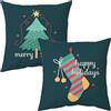 MORAINJAY 2 Pezzi Federe Cuscini Natalizi,45x45cm Copricuscini Natalizi Per Divano e Lino,Federa Natale Decorativo Inverno,Copricuscini Per Divano Salotto e Camera(G)
