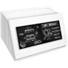 Lupia - Portapane White BLACKBOARD, Fibra di Legno Decorata, Ampio e Aerato, Conservazione Cibo Secco, Ideale Cassetta per Pane, Panini e Baguette, Bianco, Legno, 40x20x30 cm
