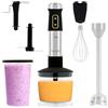JAP Forceblend F2 Frullatore a Immersione - tritatutto da cucina elettrico - sbattitore elettrico - minipimer immersione frullatore portatile - Frantumazione del Ghiaccio - 1500W - Acciaio e Nero
