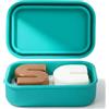 AIMAIAIMAI Custodia per sapone da viaggio migliorata, a prova di perdite, contenitore per sapone in silicone con strato drenante, mantiene il sapone asciutto, porta sapone portatile per bagno,