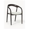 Westwing Collection Sedia con braccioli in legno di frassino con cuscino seduta Camille