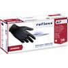 REFLEXX Guanti Nitrile Reflexx R67 - gr. 5,5 - guanti monouso certificati - senza polvere - nero - 100% latex free - conf. 100 pezzi - TAGLIA M