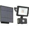 Eglo Lampada a energia solare Villagrappa per esterni, luce a LED flessibile con pannello solare, con rilevatore di movimento, lampada esterna di colore nero, bianco caldo, IP44