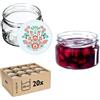 KADAX Piccoli vasetti per conserve da 250 ml, con coperchio, ermetici da regalare, mini barattoli per miele e spezie (20 pezzi, folklore)