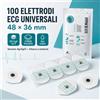 Ippocrateshop Elettrodi ECG Monouso Universali a Bottone da 36 mm x 48 mm in Fogli da 5 Elettrodi - Confezione da 100