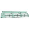 Outsunny Mini Serra per Orto da Giardino con 3 Finestre Avvolgibili in Acciaio e PE Impermeabile Anti-Raggi UV, 400x100x80cm, Verde | Aosom Italy