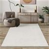 Mias Teppiche Mia's Teppiche Comfort Tappeto moderno a pelo corto, lato inferiore antiscivolo, lavabile fino a 30 gradi, morbidissimo, effetto pelliccia, Crema, 140 x 200 cm Ovalee
