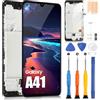ARSSLY OLED LCD Display per Samsung Galaxy A41 Schermo di Ricambio - per Galaxy A41 LCD Schermo SM-A415F SM-A415F/DS Touch Screen Digitalizzatore Full Assemblaggio Sostituzione Kit (Nero con Cornice)
