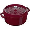 STAUB Casseruola/Cocotte in ghisa, Rotonda 24 cm, 3,8 l, Bordeaux