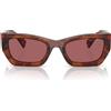 Miu Miu Occhiali da Sole MU09WS 11Q08S Havana/Viola Donna