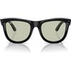 Ray-Ban Occhiali da Sole RBR0502S 6677/2 Wayfarer Reverse Nero/Verde Chiaro Unisex