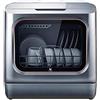 Pink Beryl Lavastoviglie da tavola completamente automatiche, adattate in cucina, 1200 w per 3 litri d'acqua, pulsante a 360 gradi, 7 coperti