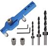 Feriuzymix Kit di tasselli per trapano da 6/8/10 mm, boccole per trapano per mobili fai da te, in acciaio al carbonio, 14,5 x 5,2 cm