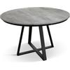 PAZZO DESIGN Tavolo Rotondo Allungabile Melania, Gambe Incrociate Nere, Tavolo Soggiorno, Tavolo Cucina, Made in Italy, Grigio Cemento, da 120 a 170 cm - Id_2181