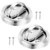 PATIKIL Ad Incasso Porta Maniglie 2pz Rotondo Filo Maniglie Inox Acciaio Mobili Serrature Nascoste Incorporato Ignifugo Porta Mobili Tirare Argento