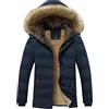 Generic Piumino da Uomo con Collo e Cappuccio Cappotto per Uomo Spesso Caldo Spesso con Cappuccio Autunno Inverno Piumini 2025, W-354 Blu Reale Scuro, M