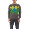 SUN68 Maglia Girocollo Uomo Grigio Scuro K44172 Maglione Rombi Round Argyle Sun 68 (IT, Testo, M, Regular, Regular, Grigio Scuro)