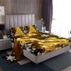 Homewish Set di lenzuola gialle con motivo albero di Natale, per letto matrimoniale, con scritta Happy New Year, 4 pezzi, lenzuolo con angoli a tema natalizio, lenzuolo bianco con fiocco di neve,