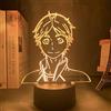ZGSBT Lampada illusione 3D Luce notturna a LED Haikyuu Hinata Shoyo Kageyama Tobio Sugawara Koushi Tanaka Ryunosuke Figura Anime Lampada Luci per camere da letto