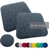 heimtexland ® Set di 2 cuscini per sedia in feltro, per sedia, rettangolare, tipo 631, colore antracite, 35 x 35 cm, 2 pezzi
