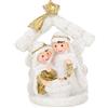 Logbuch-Verlag Piccolo presepe da tavolo 8 cm Mini presepe da appoggiare sacra famiglia figura Natale bianco oro