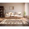 Floori Tappeto Kilim Arredo Classico Moderno Orientale Geometrico Colori Moderni Arredo Salotto Camera Passatoia Cucina Con Antiscivolo Made in Italy (Fango, 140x200 cm)