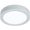 Eglo Plafoniera LED Idun, plafoniera rotonda, plafoniera in metallo argentato e plastica bianca, plafoniera per ufficio e cucina, bianco neutro, Ø 17 cm