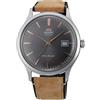 Orient Classic Bambino V4 - Orologio Uomo Automatico a Carica Manuale Casual Cinturino In Pelle Marrone Cassa In Acciaio Quadrante Grigio - TAC08003A0 AC08003A