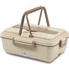 Girmi SC03 Scaldavivande elettrico Vivandiere Big, contenitore da un litro a 3 scomparti INOX, chiusura ermetica, riscalda e mantiene in caldo, Beige/Marrone