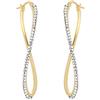 DEL PIA SRL DelPia, Orecchini in Oro 18kt e Argento Sterling 925 con Cristalli (Large, Yellow)