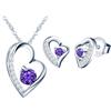 MICSAVI Collana e Orecchini di Cuore Set di Gioielli da Donna Ciondolo con Catenina Cuore in Argento Sterling 925 e Zirconia cubica