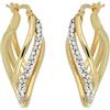 DelPia, Orecchini 2begold in Oro 18kt e Argento Sterling 925 Modello Lasa con Cristalli Luminosi (15x20mm)
