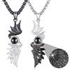 REDSUN Yin Yang, collana in argento Sterling con sole e luna, ciondolo a forma di elefante per coppia, collana BFF, 2 pezzi, gioielli regalo per donna e uomo, 35 mm x 12 mm, Argento sterling