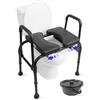 KMINA Rialzo WC Anziani Regolabile, Comoda con Braccioli, 180 kg, Nera
