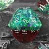 FONVGOGO DND - Set di dadi in resina Dungeons and Dragons, 7 dadi poliedrici D&D DND (S verde e argento)