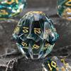 FONVGOGO DND - Set di dadi in resina Dungeons and Dragons, 7 dadi poliedrici D&D con confezione regalo DND (S nero e oro)
