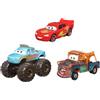 Mattel Disney Pixar Cars Mini Racers - Set di 3 piccole auto e camion pressofusi, ispirati ai personaggi preferiti (gli stili possono variare)