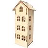Ideen mit Herz Casa decorativa in legno naturale | case in miniatura da assemblare | per lumini a LED | da appendere | 7 cm x 5,6 cm x 15,5 cm
