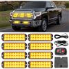 ROUTEKING Luce Stroboscopica 8 X 16 LED Girofaro Ambra 12V/24V IP66 14 Modalità Flash Scatola Controllo Luce Emergenza Magnetica Camion Rimorchi Camper Veicoli Lavoro