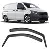 GEARMONSTER Deflettore per finestrini auto, nero, compatibile con Mercedes Vito 2016-2023, parapioggia, deflettori integrati