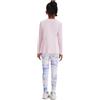Dmwhsy Set di abbigliamento attivo per bambine,Maglietta larga a maniche lunghe con orlo curvo e pantaloni della tuta viola tie-dye per sport, jogging, campeggio, età 5-14 anni