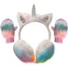 Gifts Treat Paraorecchie per ragazze Guanti invernali per bambini Guanti in peluche lavorati a maglia, per giocare, correre, sciare Rosa, 3-6 anni