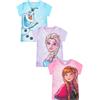 Disney Frozen - Confezione da 3 magliette per bambine Elsa, Anna, Olaf, confezione multipla, rosa, 6-7 Anni