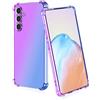 BORYA Silicone Cover per Samsung Galaxy A54 5G, Trasparente Ultra Sottile Antiurto Morbida Setoso TPU Bumper Custodia, Elegante Colorato Gradiente Antigraffio Case, Viola/Blu