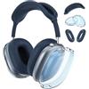 MMOBIEL Custodia in Silicone per AirPods Max Cuffie Custodia Trasparente in TPU Morbido per Copri i Padiglioni Auricolari, Cassa in Silicone per Cuscinetti Auricolari, Copri Fascia - Blu