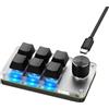 SinLoon Mini Macro Tastiera Programmabile USB Mini 6 Tasti 1 Manopola Tastiera da Gioco OSU Meccanica Tastiera Multifunzione RGB Fai da Te Compatibile con Mac OS, Windows (Nero)