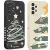 Pnakqil 2 Pezzi Cover Natale per Samsung Galaxy A13 (4G) 6,6 Disegni Natalizia Albero di Natale Custodia Protezione Fotocamera Sottile Silicone TPU Morbida Antiurto Colorata Cellulare Case per Donne