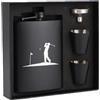 Zixrmor 1X304 fiaschetta e imbuto, 2 piccole tazze, 8oz.227 ml fiaschetta con incisione, adatta per fiaschetta in acciaio inox, per trasportare alcool confezione regalo Flask (